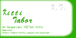 kitti tabor business card